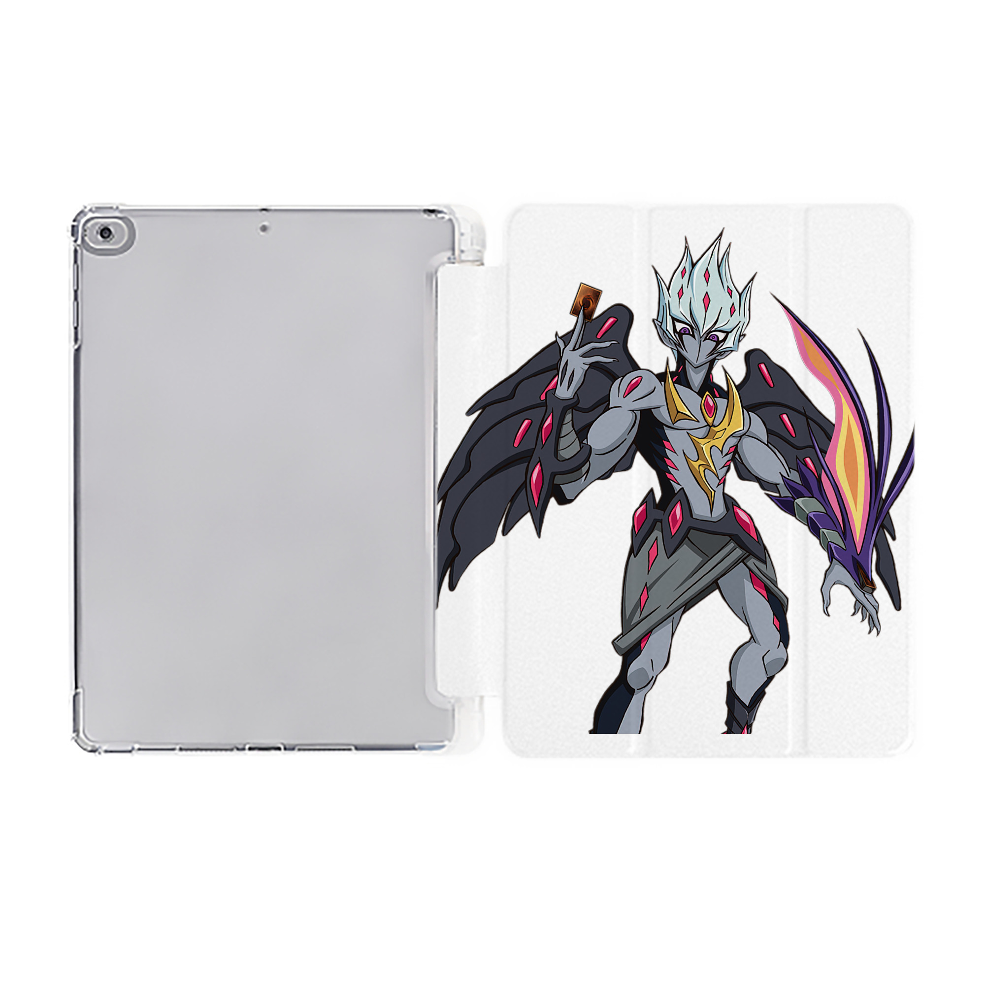 （画像用） 遊☆戯☆王 Yu-Gi-Oh! IPad ケース ペン収納付き 三つ折りスタンド PUレザー×シリコン 対応機種9.5/10.5/10.9インチ